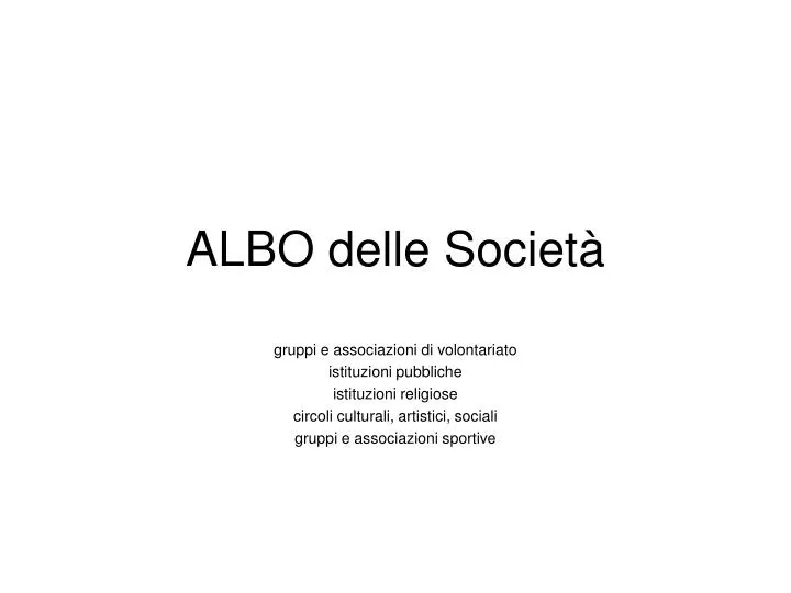 albo delle societ