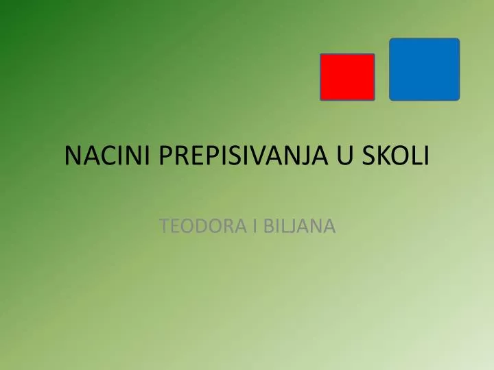 nacini prepisivanja u skoli