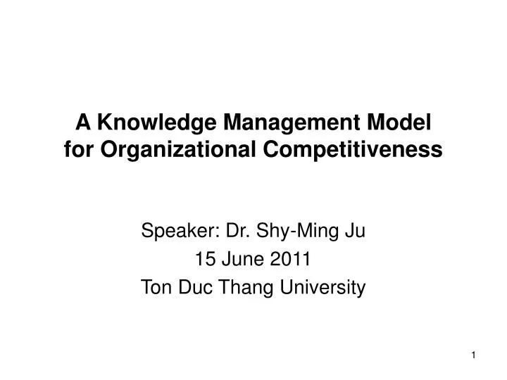 a knowledge management model for organizational competitiveness