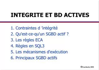 integrite et bd actives