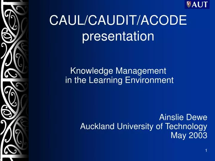 caul caudit acode presentation