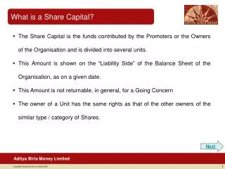 What is a Share Capital?