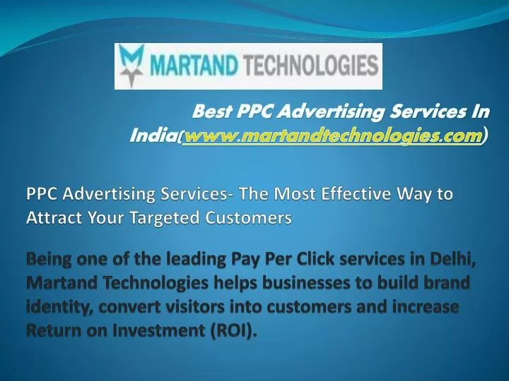 best ppc advertising services in india www martandtechnologies com