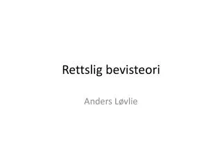 rettslig bevisteori
