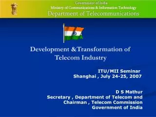 Development &amp;Transformation of Telecom Industry