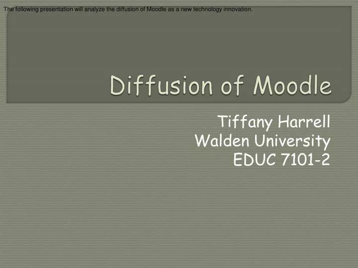 diffusion of moodle