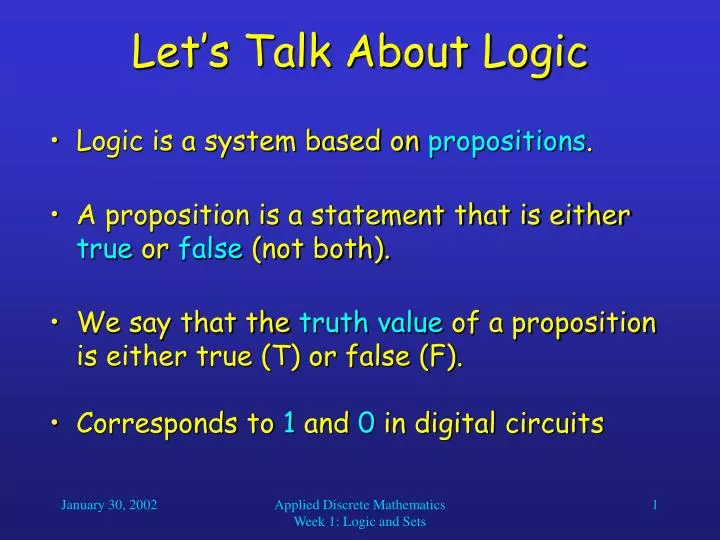 let s talk about logic