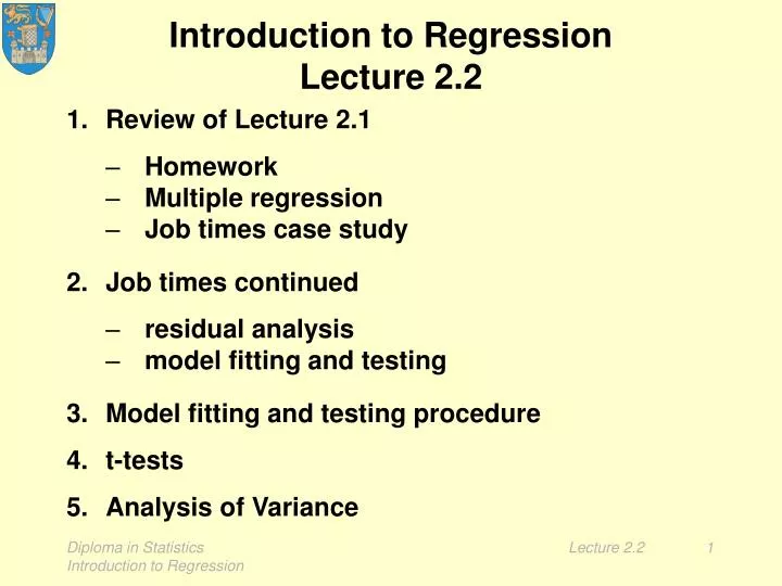 introduction to regression lecture 2 2
