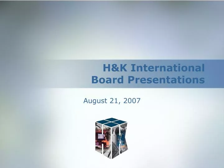 h k international board presentations
