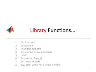 Library Functions...