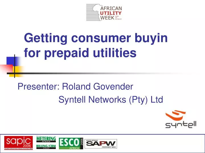 getting consumer buyin for prepaid utilities