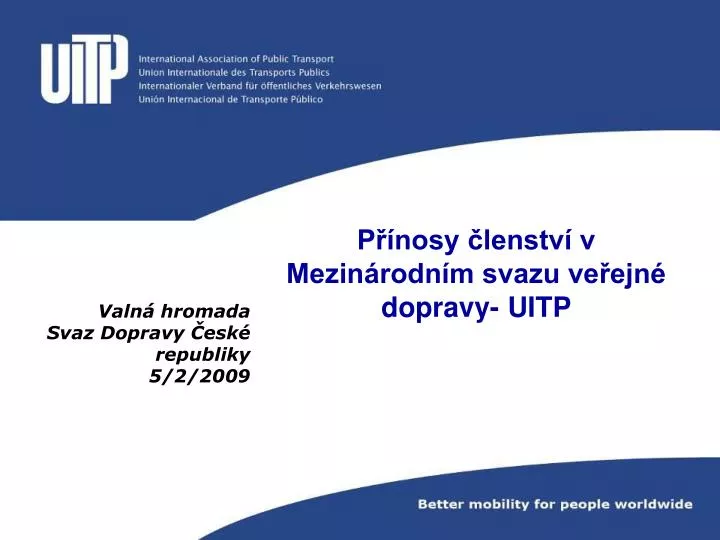 p nosy lenstv v mezin rodn m svazu ve ejn dopravy uitp