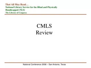 CMLS Review