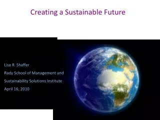 Creating a Sustainable Future