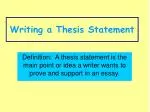 Writing a thesis statement ppt