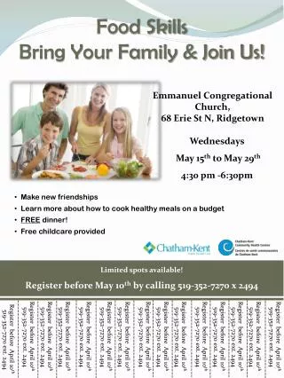Food Skills Bring Your Family &amp; Join Us!