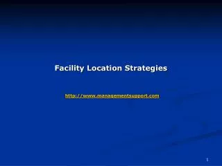 Facility Location Strategies managementsupport