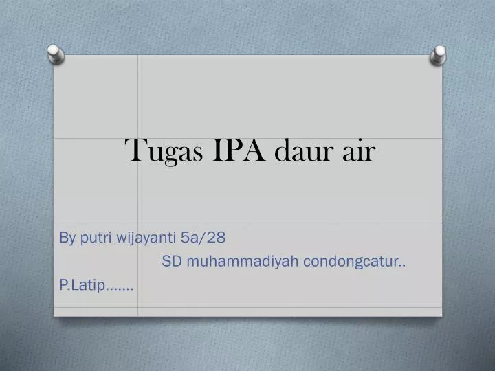 tugas ipa daur air