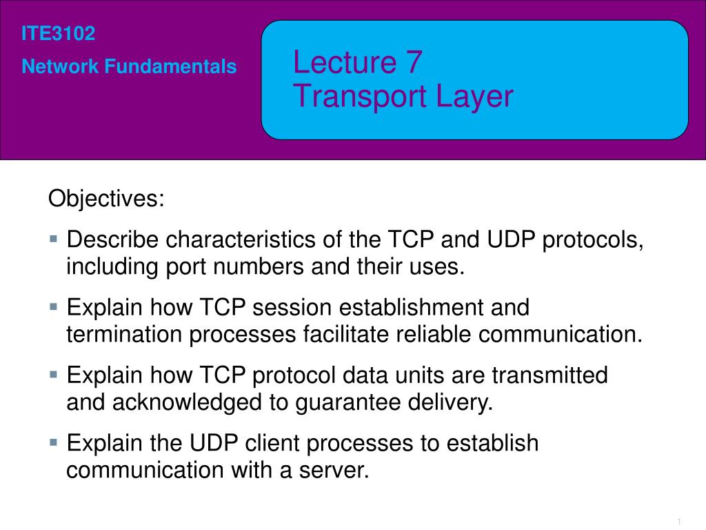 PPT - Lecture 7 Transport Layer PowerPoint Presentation, free download ...