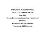 UNIVERSITÉ DE SHERBROOKE FACULTÉ D’ADMINISTRATION Hiver 2004 - slide 1