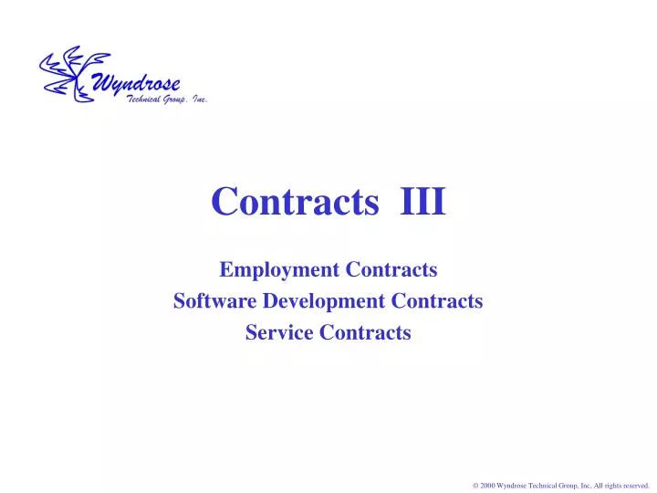 contracts iii