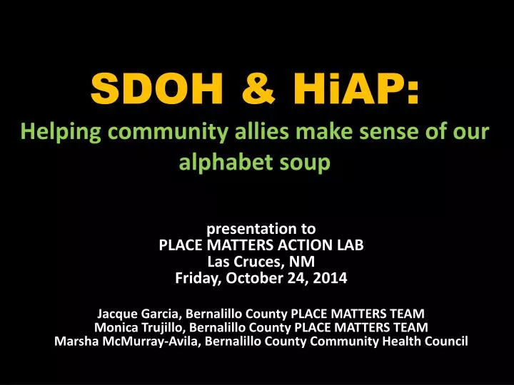 sdoh hiap helping community allies make sense of our alphabet soup