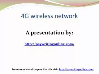 4G wireless network