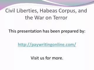 Civil Liberties, Habeas Corpus, and the War on Terror