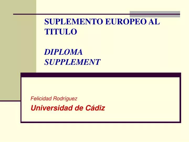 suplemento europeo al titulo diploma supplement