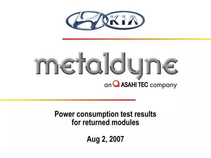 power consumption test results for returned modules aug 2 2007