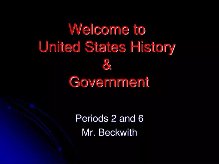 welcome to united states history government