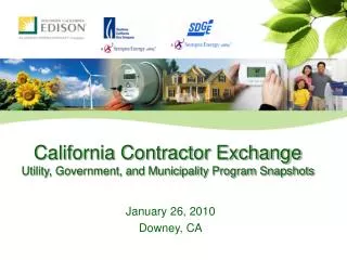 California Contractor Exchange Utility, Government, and Municipality Program Snapshots