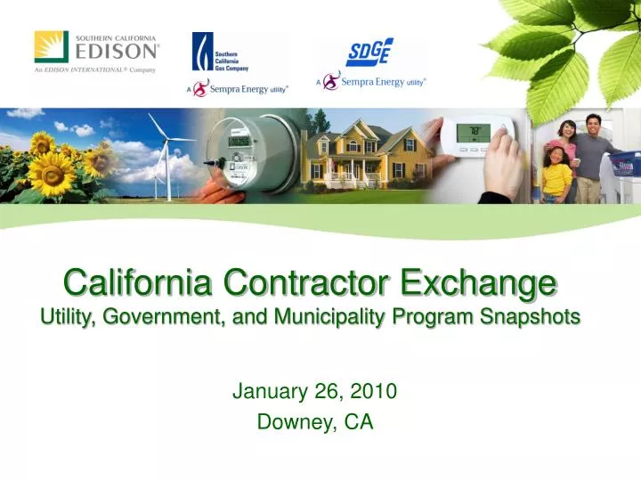 california contractor exchange utility government and municipality program snapshots