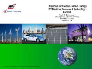 Options for Ocean-Based Energy 2 nd Maritime Business &amp; Technology Summit