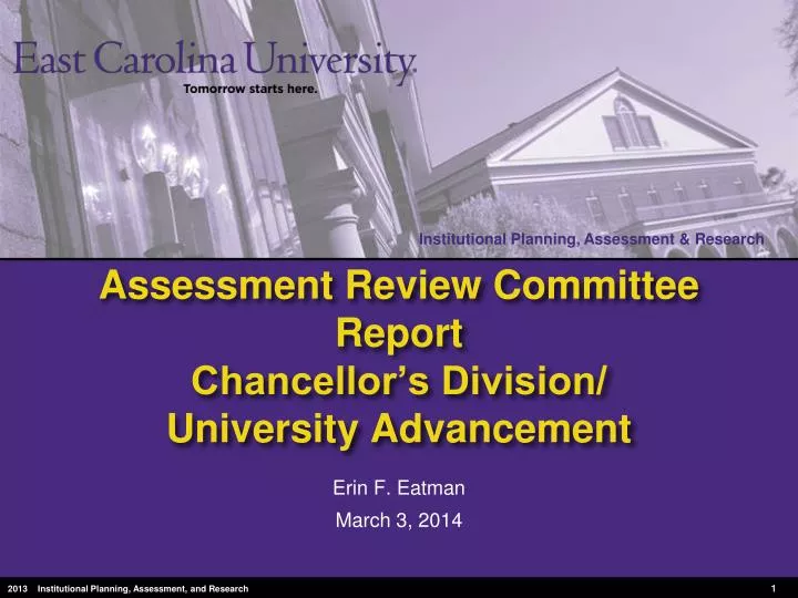 assessment review committee report chancellor s division university advancement