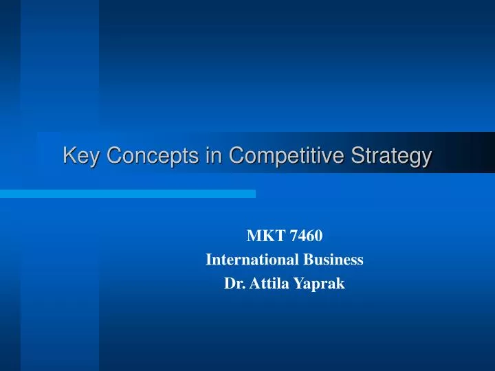 key concepts in competitive strategy