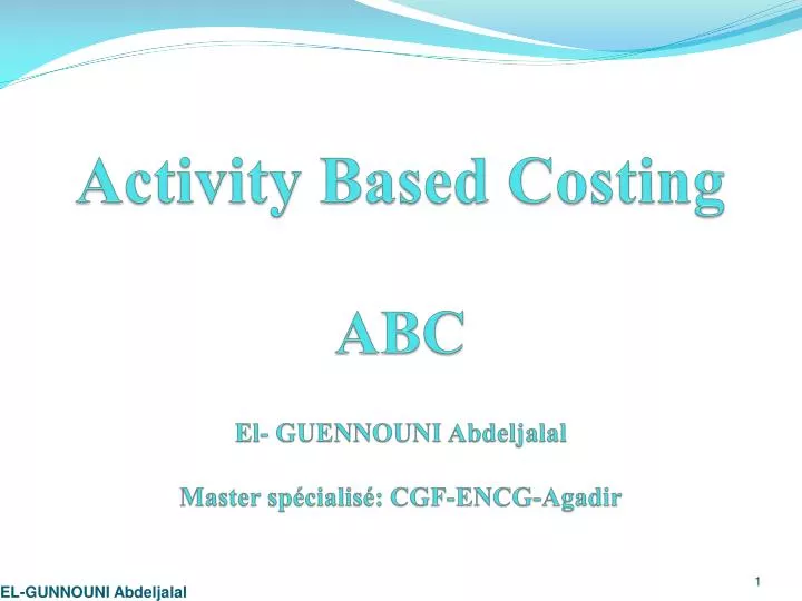 activity based costing abc el guennouni abdeljalal master sp cialis cgf encg agadir