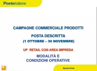 campagne commerciale prodotti posta descritta 1 ottobre 30 novembre up retail con area impresa