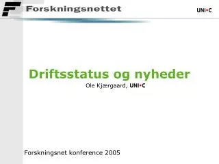 driftsstatus og nyheder