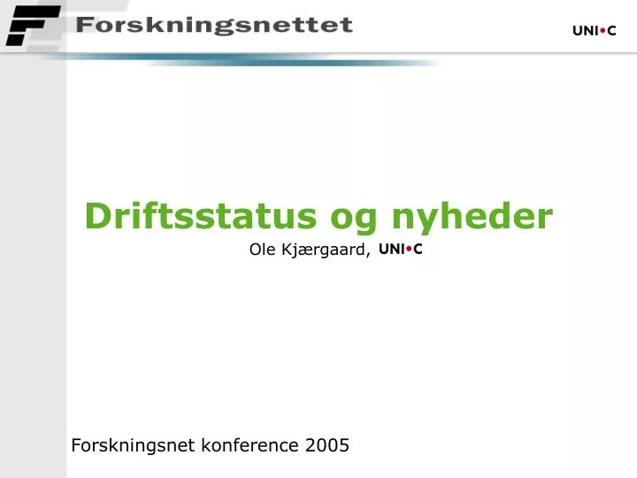 driftsstatus og nyheder