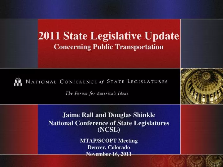 2011 state legislative update concerning public transportation
