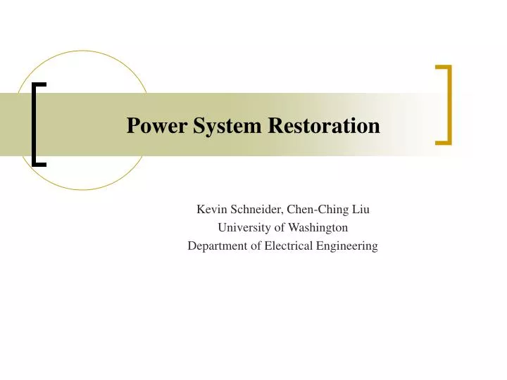 power system restoration
