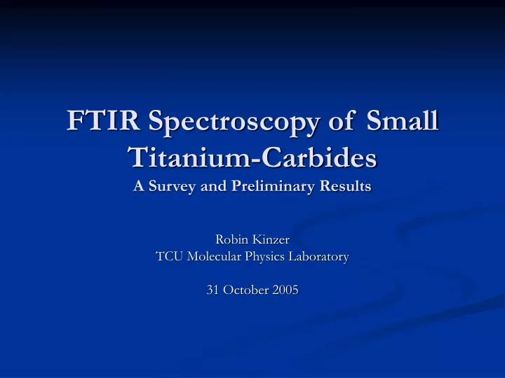 ftir spectroscopy of small titanium carbides a survey and preliminary results