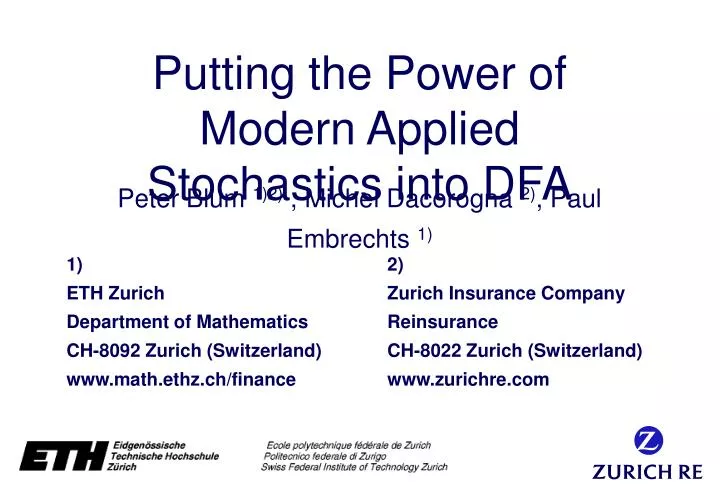 putting the power of modern applied stochastics into dfa