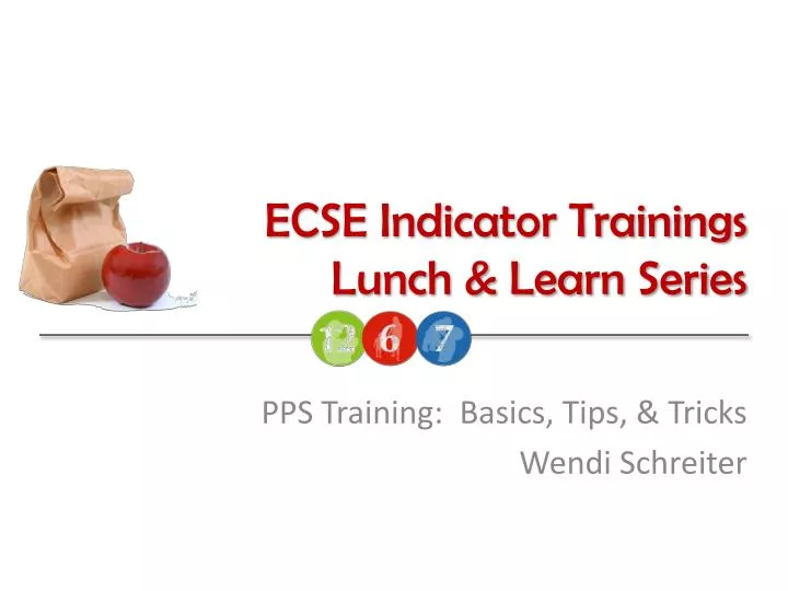 ecse indicator trainings lunch learn series