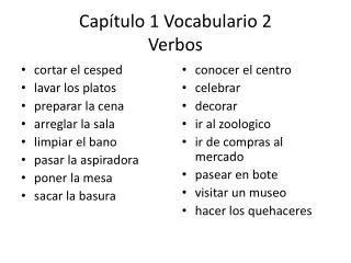 cap tulo 1 vocabulario 2 verbos