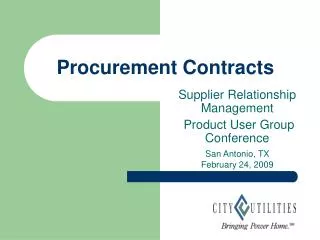 Procurement Contracts