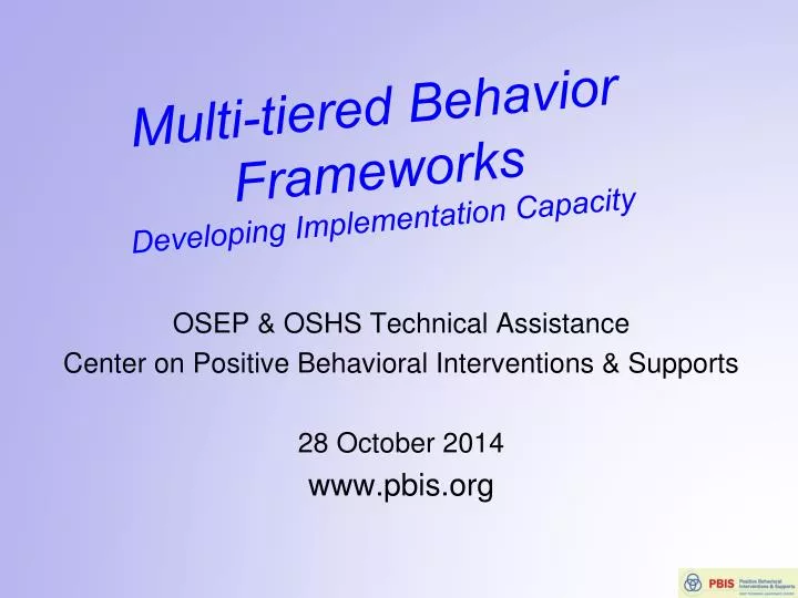 multi tiered behavior frameworks developing implementation capacity