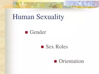 Human Sexuality