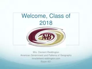 Welcome, Class of 2018